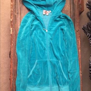Juicy Couture Teal Jumpsuit hoodie.